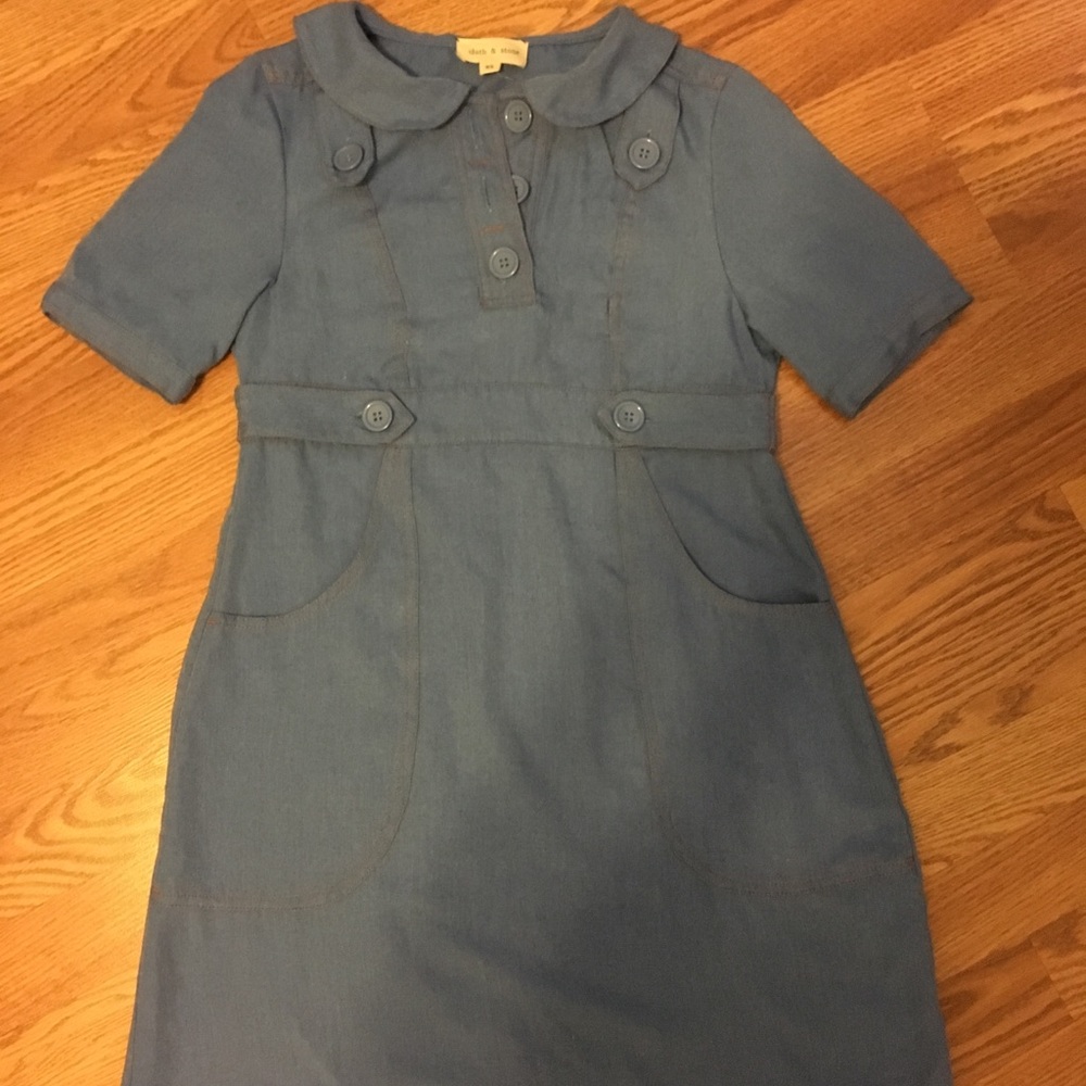Rare Cloth & Stone Peter Pan Collar Cotton Dress